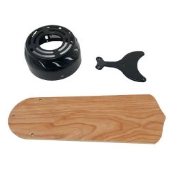 36" 12V Ceiling Fan- Black/Oak