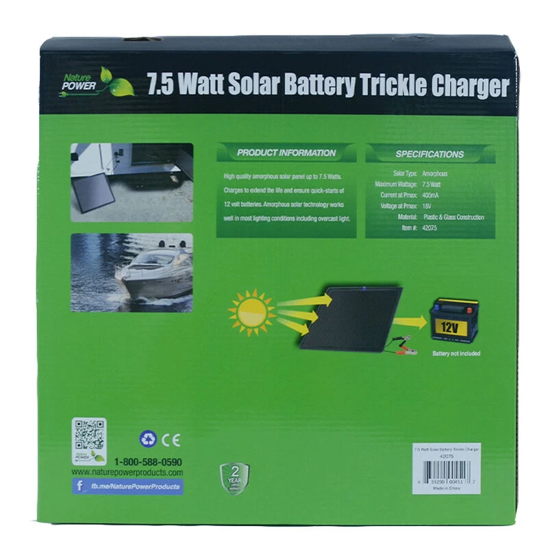 Nature Power 7.5 Watt Solar Battery Trickle Charger 6 Nature Power 7.5 Watt Solar Battery Trickle Charger - Image 4