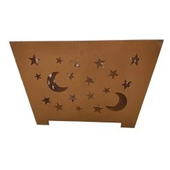 Esschert Design Star & Moon Fire Basket, Sheet Metal, Rust Finish -RV Camping Store Sale 107332 1