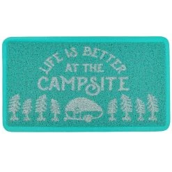 Camco "Life Is Better At The Campsite" Scrub Rug, Teal