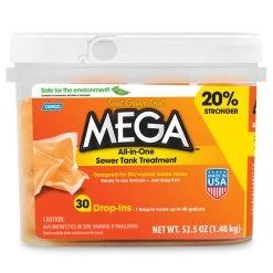 Camco Mega All-in-One Sewer Tank Treatment, Orange Scent, 30-Pack