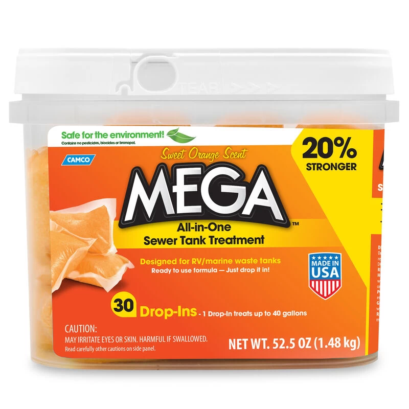 Camco Mega All-in-One Sewer Tank Treatment, Orange Scent, 30-Pack 3 Camco Mega All-in-One Sewer Tank Treatment, Orange Scent, 30-Pack