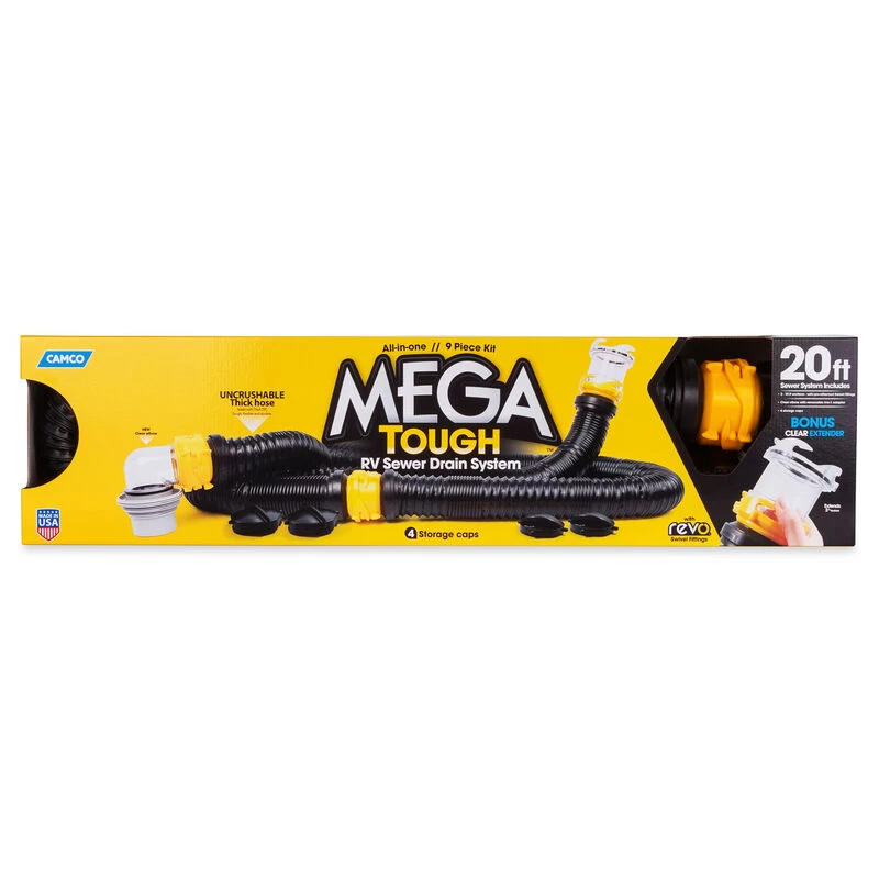 Camco Mega Tough Premium RV Sewer Hose Kit, 20' Black 4 Camco Mega Tough Premium RV Sewer Hose Kit, 20' Black - Image 2