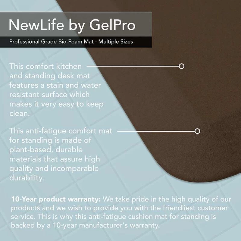NewLife By GelPro Professional Grade Anti-Fatigue Comfort Mat, 24" X 36", Earth 4 NewLife By GelPro Professional Grade Anti-Fatigue Comfort Mat, 24" X 36", Earth - Image 2