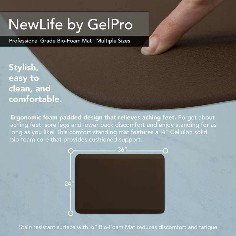NewLife By GelPro Professional Grade Anti-Fatigue Comfort Mat, 24" X 36", Earth 5 NewLife By GelPro Professional Grade Anti-Fatigue Comfort Mat, 24" X 36", Earth - Image 3