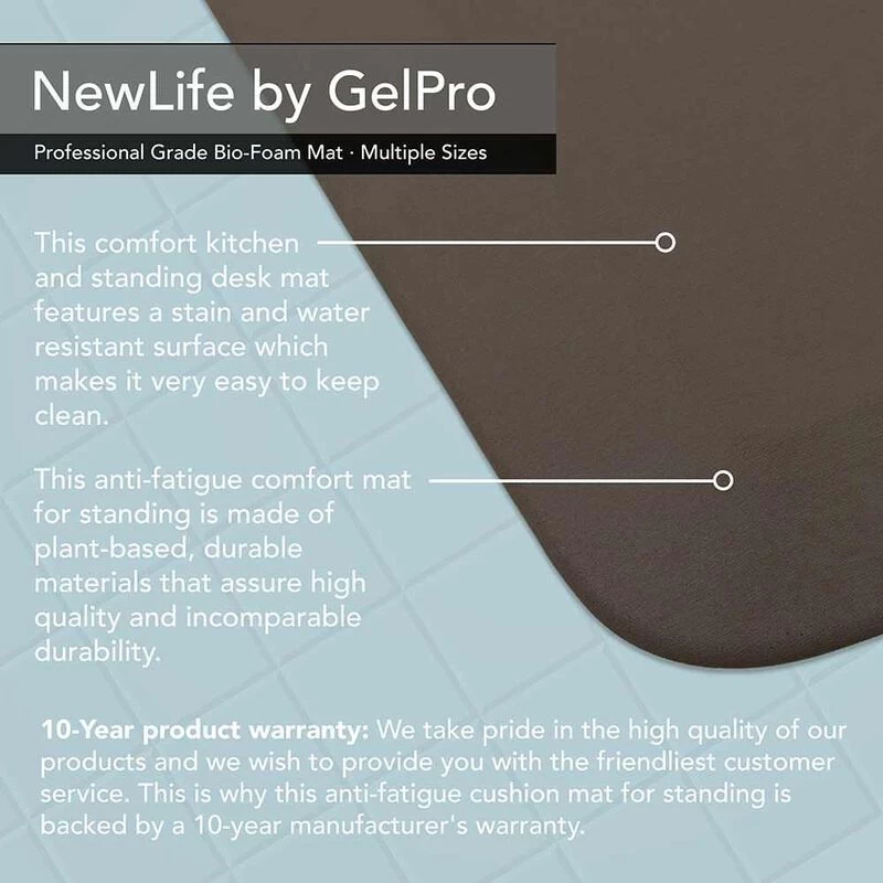 NewLife By GelPro Professional Grade Anti-Fatigue Comfort Mat, 24" X 36", Stone 4 NewLife By GelPro Professional Grade Anti-Fatigue Comfort Mat, 24" X 36", Stone - Image 2