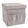 Foldable Suede Storage Ottoman, Mushroom -RV Camping Store Sale 112456 1