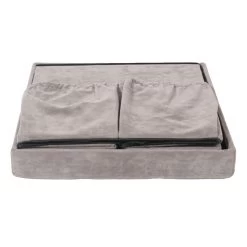 Foldable Suede Storage Ottoman, Mushroom -RV Camping Store Sale 112456 3