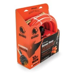 Camco RhinoFlex 10' Clean Out Hose With Rinser Cap