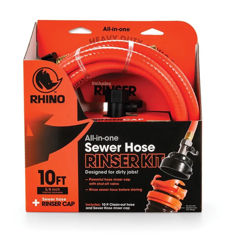 Camco RhinoFlex 10' Clean Out Hose With Rinser Cap 13 Camco RhinoFlex 10' Clean Out Hose With Rinser Cap - Image 11