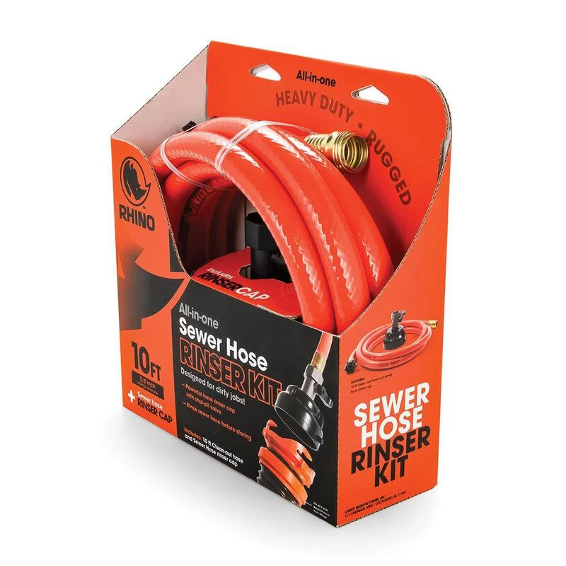 Camco RhinoFlex 10' Clean Out Hose With Rinser Cap 5 Camco RhinoFlex 10' Clean Out Hose With Rinser Cap - Image 3