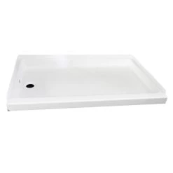 ABS Shower Pan, 24” X 32” X 4 3/8”, White With Left Drain