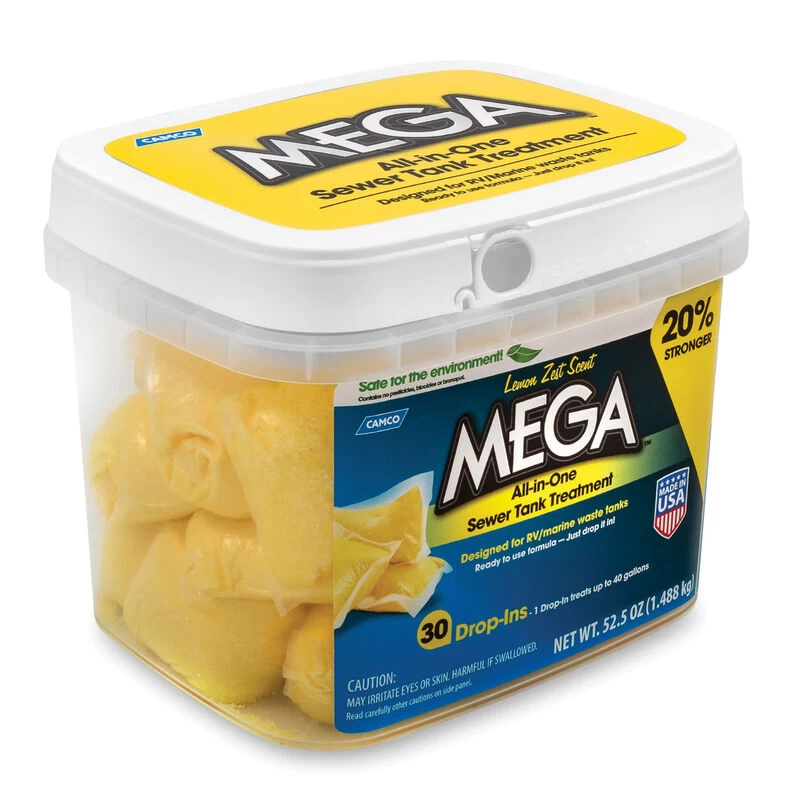 Camco Mega All-In-One Sewer Tank Treatment, 30-pack, Lemon Zest 4 Camco Mega All-In-One Sewer Tank Treatment, 30-pack, Lemon Zest - Image 2