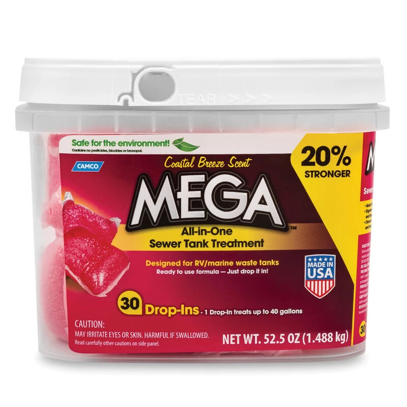 Camco Mega All-In-One Sewer Tank Treatment, 30-pack, Coastal Breeze 4 Camco Mega All-In-One Sewer Tank Treatment, 30-pack, Coastal Breeze - Image 2