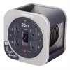 Link2Home Cord Reel 25' Extension Cord With 4 Power Outlets, Gray -RV Camping Store Sale 118835 1