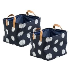 Honey Can Do Coastal Collection Canvas Scribble Totes, Set Of 2