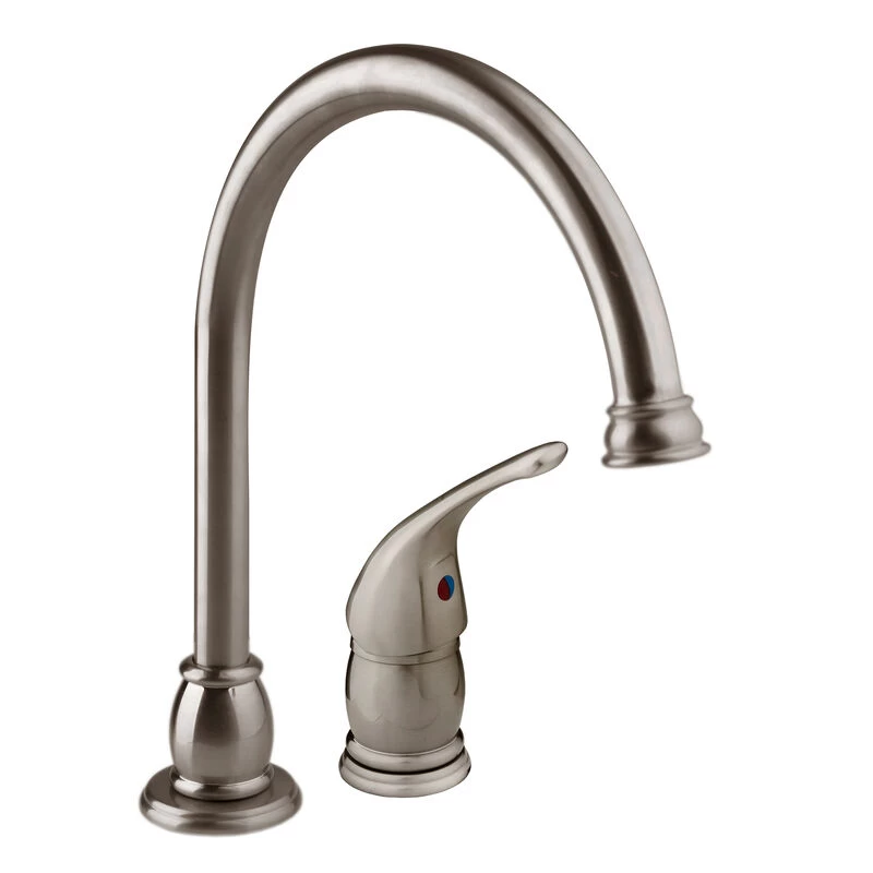 Dura Faucet Goose-Neck Pedestal RV Kitchen Faucet With Side Sprayer, Brushed Satin Nickel 6 Dura Faucet Goose-Neck Pedestal RV Kitchen Faucet With Side Sprayer, Brushed Satin Nickel - Image 4