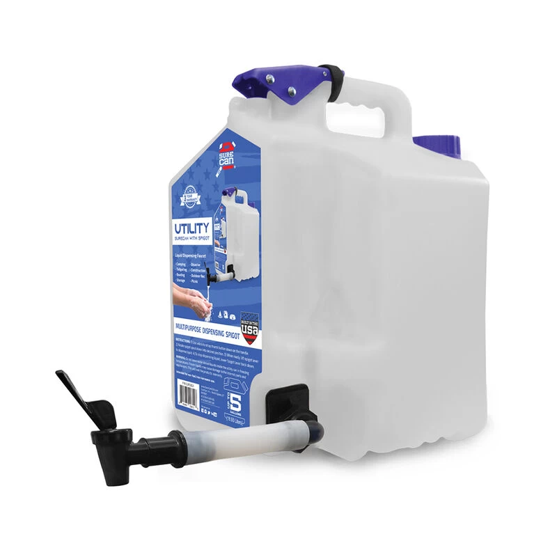 Utility SureCan With Spigot, 5 Gallons 3 Utility SureCan With Spigot, 5 Gallons