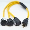 Heavy Duty TT-30P To (3) 5-20R, 3' Outdoor Power Cord -RV Camping Store Sale 122774 1