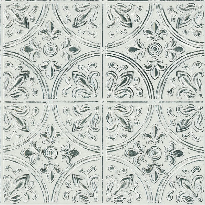InHome Chelsea Antique White Faux Metallic Peel-and-Stick Tiles 6 InHome Chelsea Antique White Faux Metallic Peel-and-Stick Tiles - Image 4