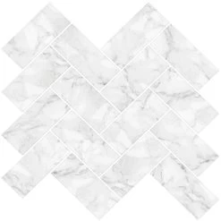 InHome Herringbone Carrara Marble Peel-and-Stick Backsplash -RV Camping Store Sale 124519 10