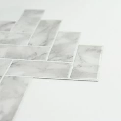 InHome Herringbone Carrara Marble Peel-and-Stick Backsplash -RV Camping Store Sale 124519 4
