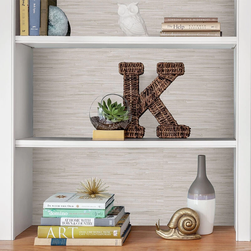 NuWallpaper Cream Grassweave Peel-and-Stick Wallpaper 6 NuWallpaper Cream Grassweave Peel-and-Stick Wallpaper - Image 4