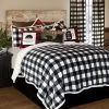 Lumberjack Black & White Plaid 4-piece Sherpa King Bedding Set