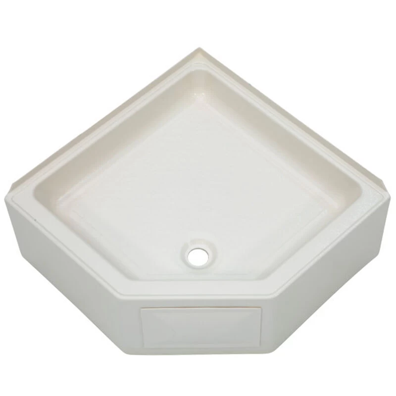 Better Bath RV Corner Shower Pan With Center Drain, 27" X 27", Parchment 3 Better Bath RV Corner Shower Pan With Center Drain, 27" X 27", Parchment