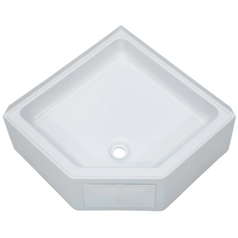 Better Bath RV Corner Shower Pan With Center Drain, 27" X 27", White 3 Better Bath RV Corner Shower Pan With Center Drain, 27" X 27", White