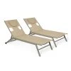 Ostrich Chatham Adjustable Outdoor Patio Chaise Lounger 2-Pack, Tan And Taupe -RV Camping Store Sale 128021 TAUP 1