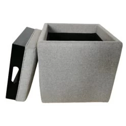 Thomasville Ottoman With Flip-Lid Table, Cement