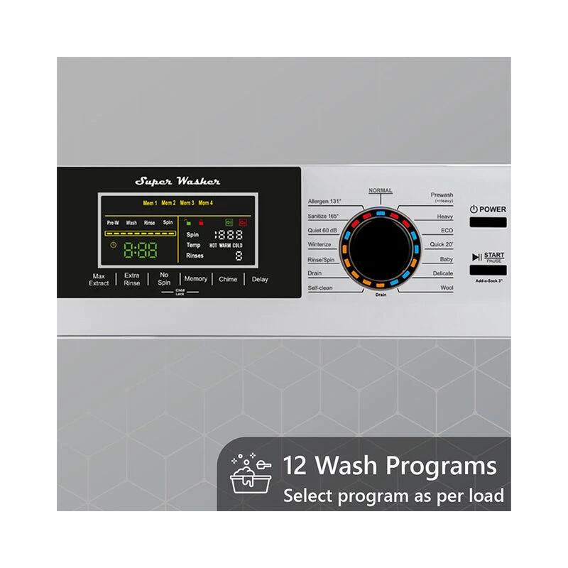 Equator Stackable 835 Super Washer And ED 852 Compact Short Dryer Set, White 8 Equator Stackable 835 Super Washer And ED 852 Compact Short Dryer Set, White - Image 6