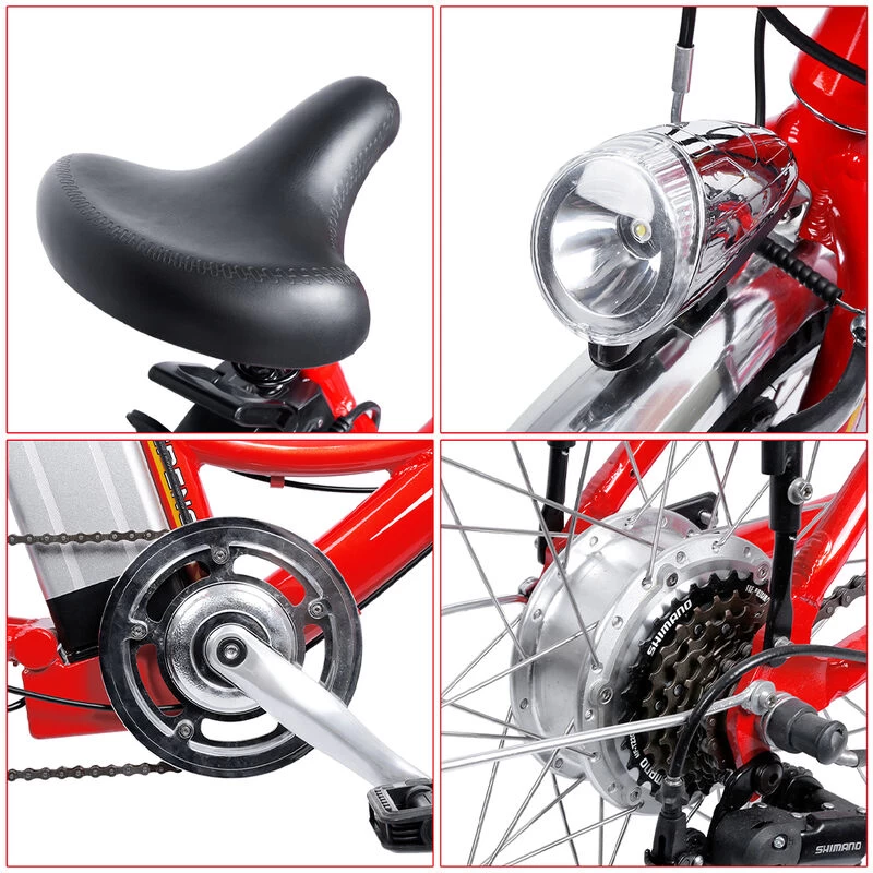 IDeaPlay 24" Electric Bike, 250W, Red 7 IDeaPlay 24" Electric Bike, 250W, Red - Image 5