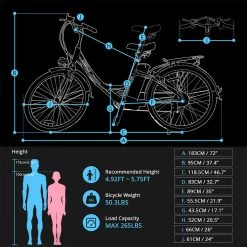 IDeaPlay 26" Electric Bike, 250W, Red -RV Camping Store Sale 133358 8