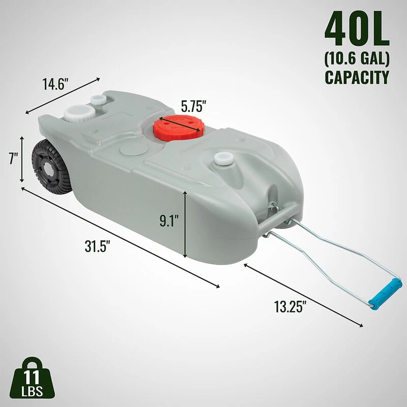 Hike Crew RV Black Water Waste Tank, 10.6 Gallons 4 Hike Crew RV Black Water Waste Tank, 10.6 Gallons - Image 2