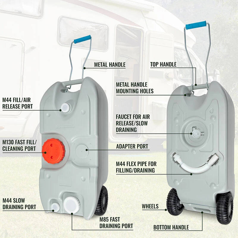 Hike Crew RV Black Water Waste Tank, 10.6 Gallons 5 Hike Crew RV Black Water Waste Tank, 10.6 Gallons - Image 3