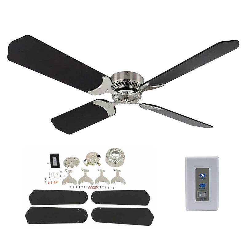 42" 12V Ceiling Fan, Oil Rubbed Bronze, Black/Oak Blades 5 42" 12V Ceiling Fan, Oil Rubbed Bronze, Black/Oak Blades - Image 3