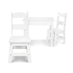 Melissa & Doug 3-Piece Wooden Table & Chairs Set, White - Ages 3-6 Years -RV Camping Store Sale 134881 2