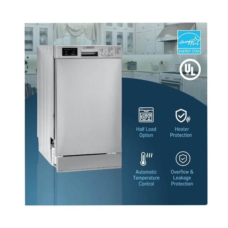 Equator 18" Built-In Dishwasher, 10 Place Settings, Sanitize, 8 Wash Cycles, Stainless 17 Equator 18" Built-In Dishwasher, 10 Place Settings, Sanitize, 8 Wash Cycles, Stainless - Image 15