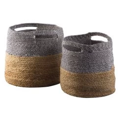 Parrish Natural/Blue Basket (Set Of 2)