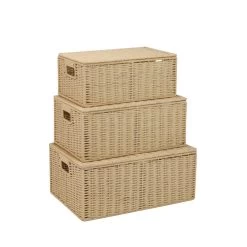 Honey Can Do 3-Piece Paper Rope Cord Basket Set, Natural