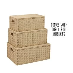 Honey Can Do 3-Piece Paper Rope Cord Basket Set, Natural -RV Camping Store Sale 140364 3