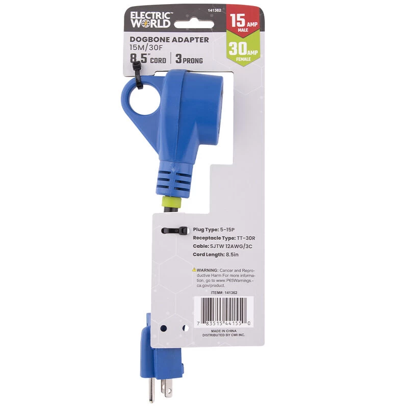 Electric World 15 Amp To 30 Amp Adapter Round Cord 7 Electric World 15 Amp To 30 Amp Adapter Round Cord - Image 5