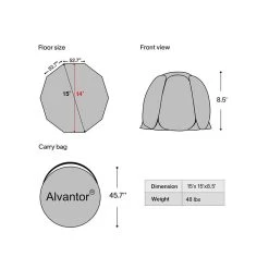 Alvantor Clear Pop-Up Bubble Tent, 15' X 15' -RV Camping Store Sale 365335 5