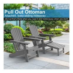 Upland Adjustable Adirondack Chair With Built-In Ottoman -RV Camping Store Sale 365432 grey 5