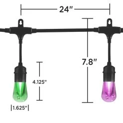 Enbrighten Vintage Seasons LED Color-Changing Cafe String Lights, 24' 14 Enbrighten Vintage Seasons LED Color-Changing Cafe String Lights, 24' -RV Camping Store Sale 382274 2