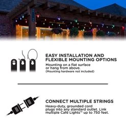 Enbrighten Vintage Seasons LED Color-Changing Cafe String Lights, 24' 16 Enbrighten Vintage Seasons LED Color-Changing Cafe String Lights, 24' -RV Camping Store Sale 382274 4
