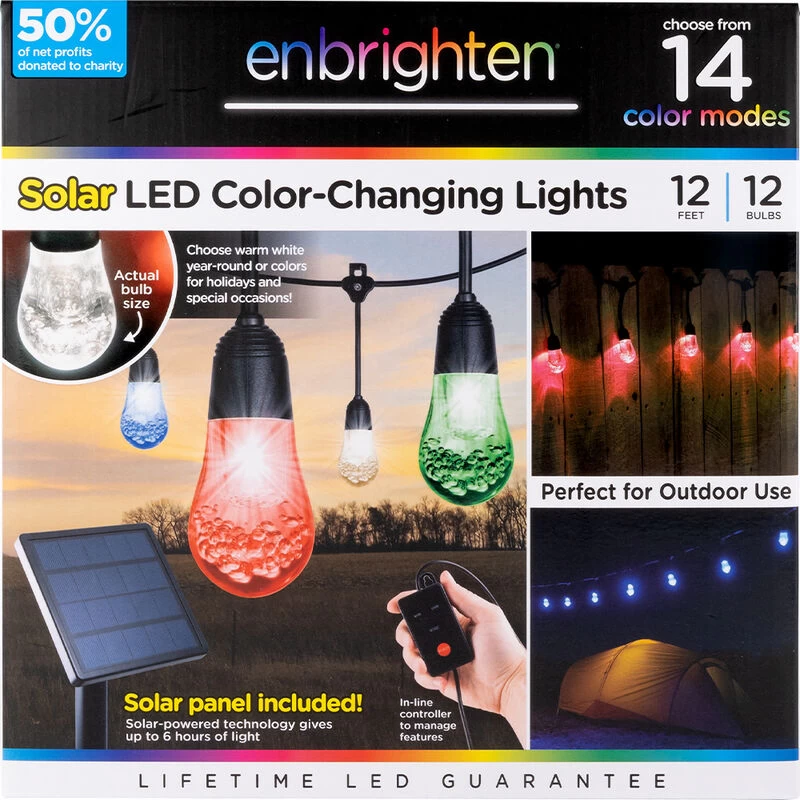 Enbrighten USB-Powered Solar Acrylic Cafe String Lights, 12' 9 Enbrighten USB-Powered Solar Acrylic Cafe String Lights, 12' - Image 7