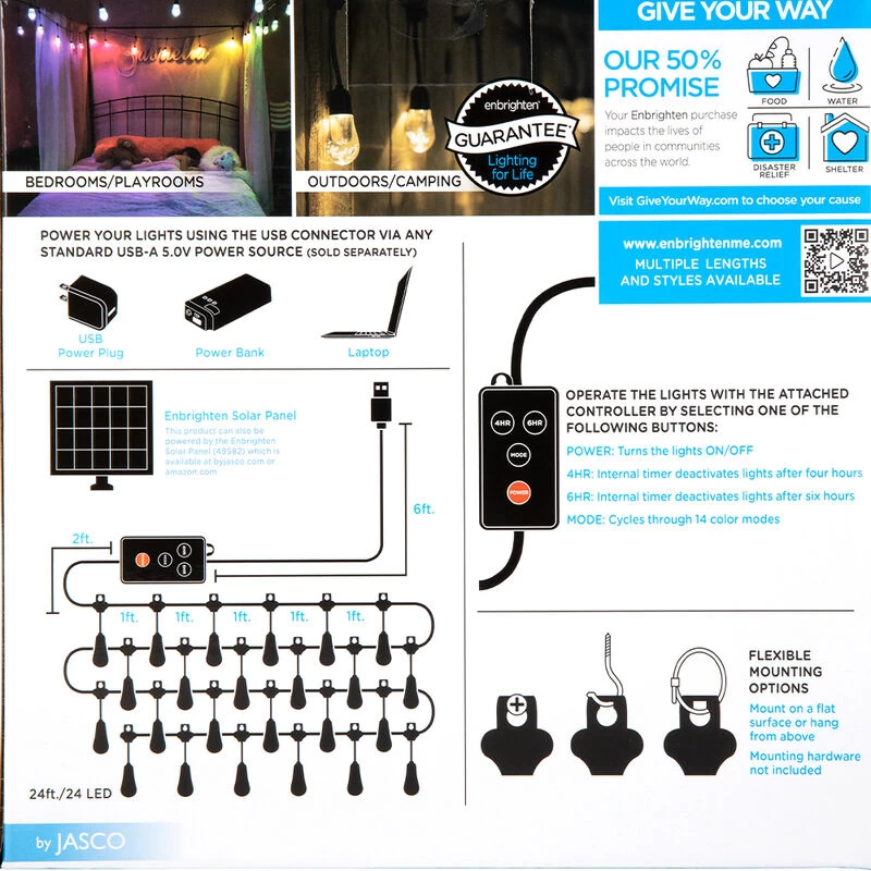 Enbrighten Color-Changing 24' Cafe String Lights 7 Enbrighten Color-Changing 24' Cafe String Lights - Image 5